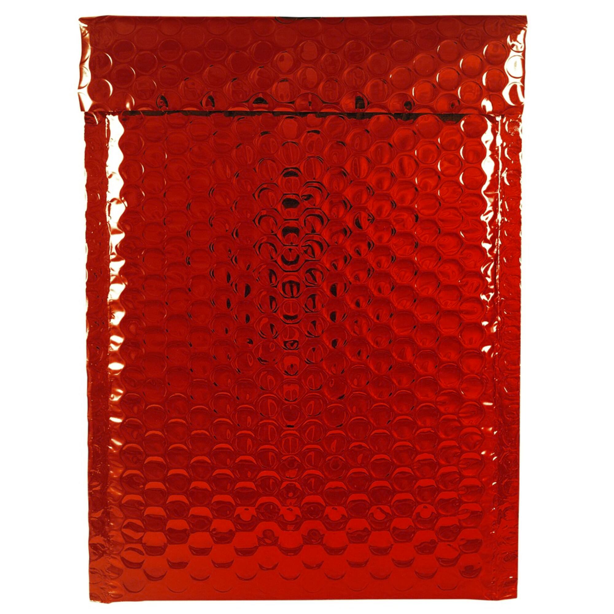 JAM Paper 6.375" x 9.5" Red Metallic Bubble Padded Mailer Envelopes, 12ct.